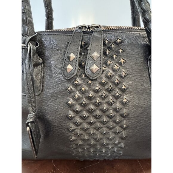 Frye Black Jesse Studded Leather Satchel Style Handbag EUC Clean $568 - Picture 2 of 16